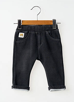 Pantalon slim stretch taille élastique noir LOSAN garcon