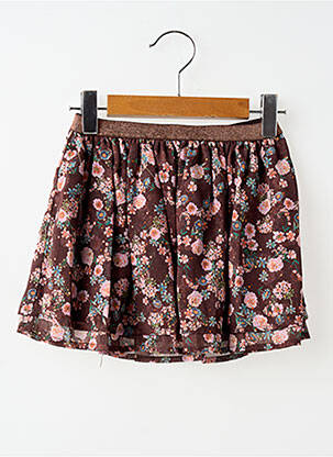 Jupe courte coupe droite marron LOSAN fille