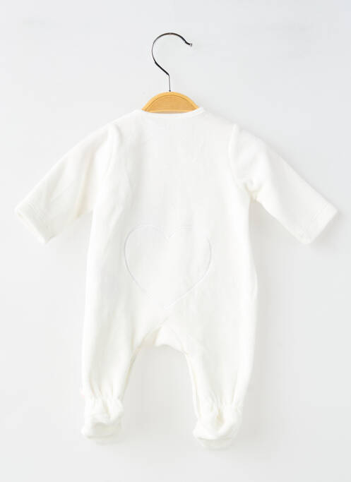 Pyjama fermeture pressionnée blanc NOUKIE'S fille