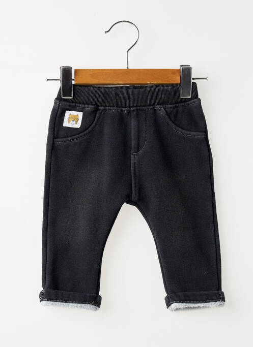 Pantalon slim stretch taille élastique noir LOSAN garcon