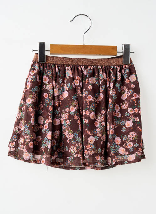 Jupe courte coupe droite marron LOSAN fille