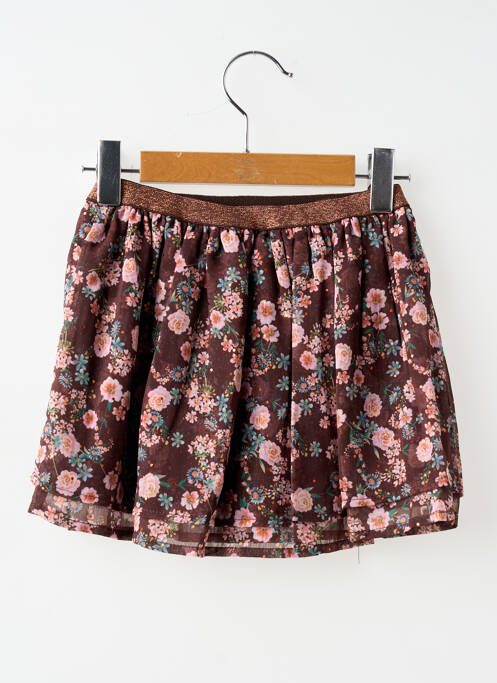 Jupe courte coupe droite marron LOSAN fille