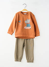 Ensemble pantalon taille élastique orange LOSAN garcon