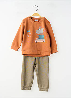 Ensemble pantalon taille élastique orange LOSAN garcon