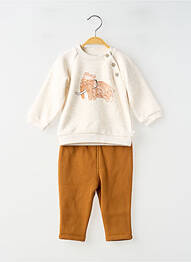 Ensemble pantalon taille élastique marron NOUKIE'S garcon