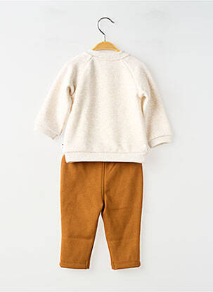 Ensemble pantalon taille élastique marron NOUKIE'S garçon