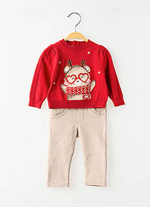 Ensemble pantalon broderie rouge MAYORAL fille