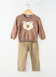 Ensemble pantalon taille élastique marron NOUKIE'S garcon
