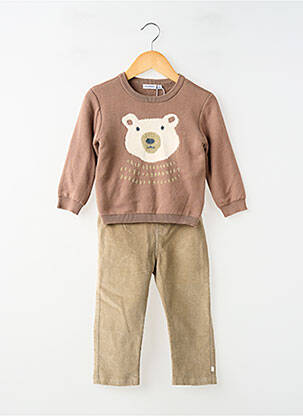 Ensemble pantalon maille fine marron NOUKIE'S garcon