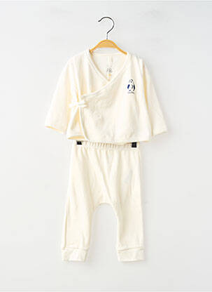 Ensemble pantalon col v blanc PETIT BATEAU enfant