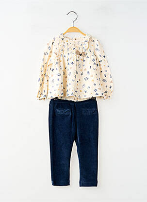 Ensemble pantalon type de haut chemise / blouse beige MAYORAL fille