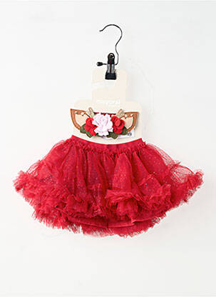 Jupe courte tissage tulle rouge MAYORAL fille