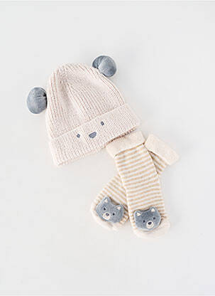 Bonnet maille tricot beige MAYORAL enfant