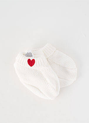 Chaussons/pantoufles bout rond bout rond blanc PETIT BATEAU enfant