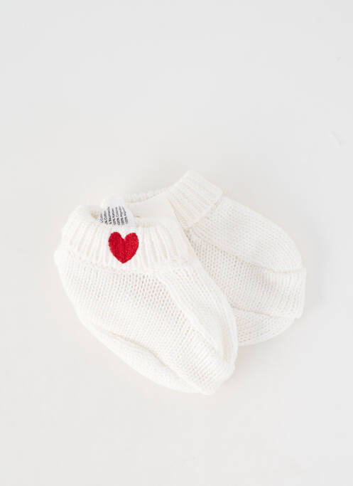 Chaussons/pantoufles bout rond bout rond blanc PETIT BATEAU enfant