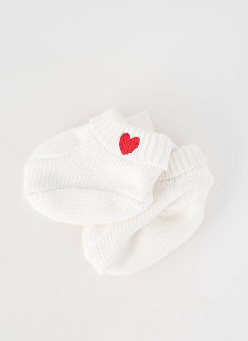 Chaussons/pantoufles bout rond bout rond blanc PETIT BATEAU enfant