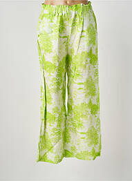 Pantalon droit taille élastique vert BLANC BOHEME femme