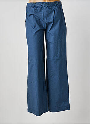 Pantalon droit taille élastique bleu BLANC BOHEME femme