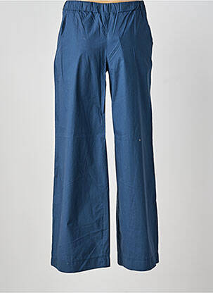 Pantalon droit taille élastique bleu BLANC BOHEME femme