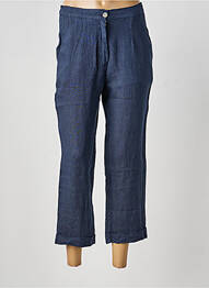 Pantacourt coupe droite bleu BLANC BOHEME femme