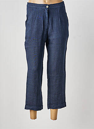 Pantacourt coupe droite bleu BLANC BOHEME femme