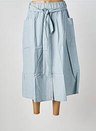 Jupe longue coupe évasée bleu BLANC BOHEME femme
