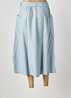 Jupe longue coupe évasée bleu BLANC BOHEME femme