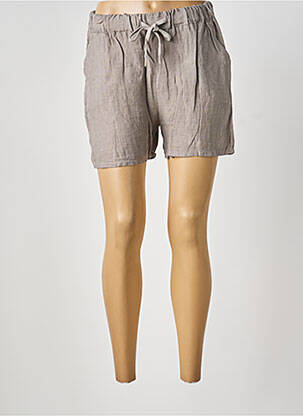 Short coupe droite beige BLANC BOHEME femme