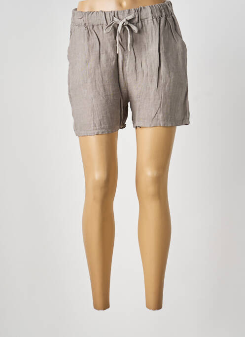 Short coupe droite beige BLANC BOHEME femme