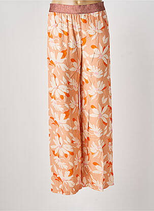 Pantalon droit taille élastique orange BLANC BOHEME femme