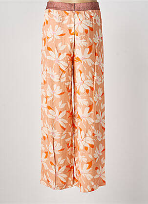 Pantalon droit taille élastique orange BLANC BOHEME femme