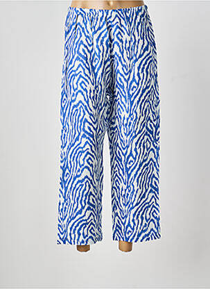 Pantalon 7/8 taille élastique bleu BLUGAYA femme