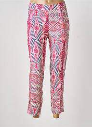 Pantalon 7/8 taille élastique rouge BLANC BOHEME femme
