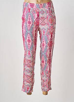 Pantalon 7/8 taille élastique rouge BLANC BOHEME femme