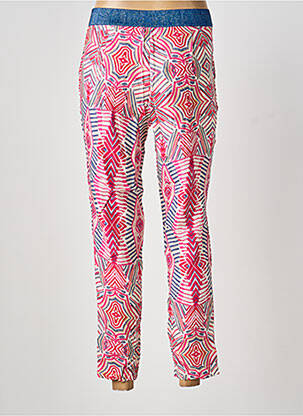 Pantalon 7/8 taille élastique rouge BLANC BOHEME femme