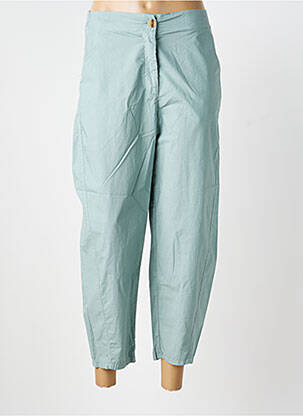 Pantacourt coupe droite bleu BLANC BOHEME femme
