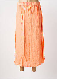 Jupe longue coupe évasée orange BLANC BOHEME femme