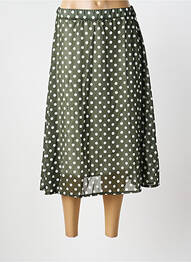 Jupe mi-longue coupe évasée vert BLANC BOHEME femme