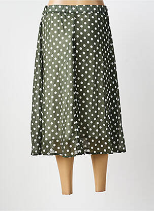 Jupe mi-longue coupe évasée vert BLANC BOHEME femme