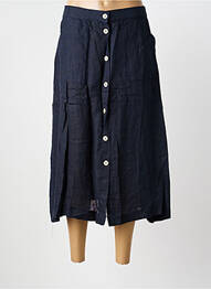 Jupe longue coupe évasée bleu BLANC BOHEME femme