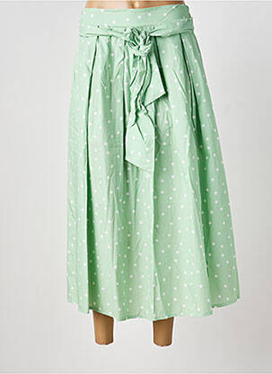 Jupe longue imprimé fantaisie vert BLANC BOHEME femme