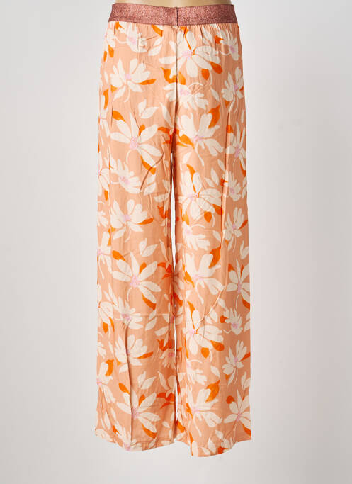 Pantalon droit taille élastique orange BLANC BOHEME femme