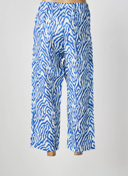 Pantalon 7/8 taille élastique bleu BLUGAYA femme