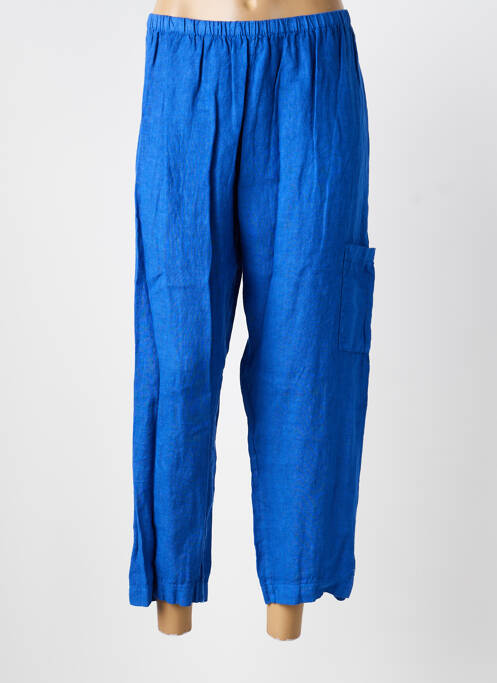 Pantacourt coupe droite bleu BLUGAYA femme