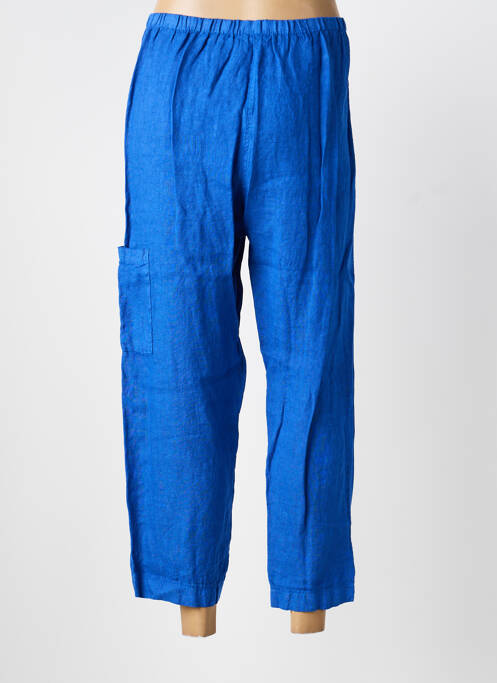 Pantacourt coupe droite bleu BLUGAYA femme