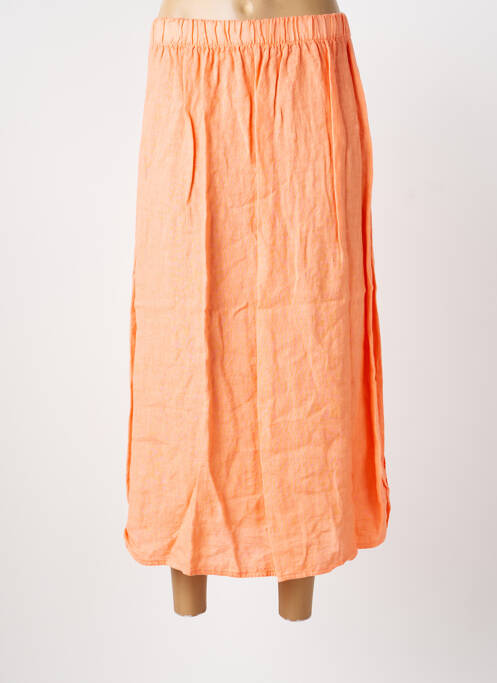 Jupe longue coupe évasée orange BLANC BOHEME femme