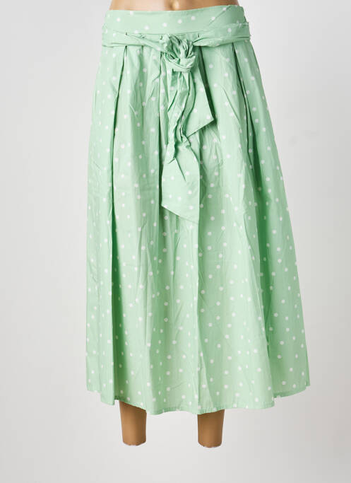 Jupe longue imprimé fantaisie vert BLANC BOHEME femme