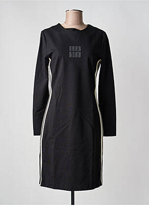 Robe mi-longue manches longues manches longues noir DELAHAYE femme