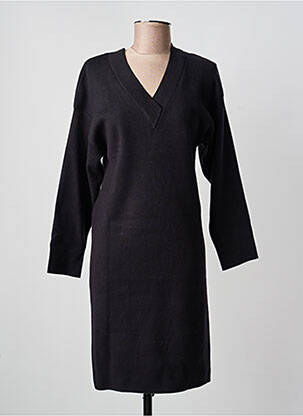 Robe pull col v manches longues noir ARTLOVE femme