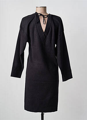 Robe pull col v manches longues noir ARTLOVE femme
